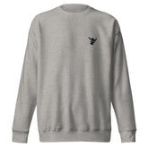 Front side of a carbon grey premium sweatshirt